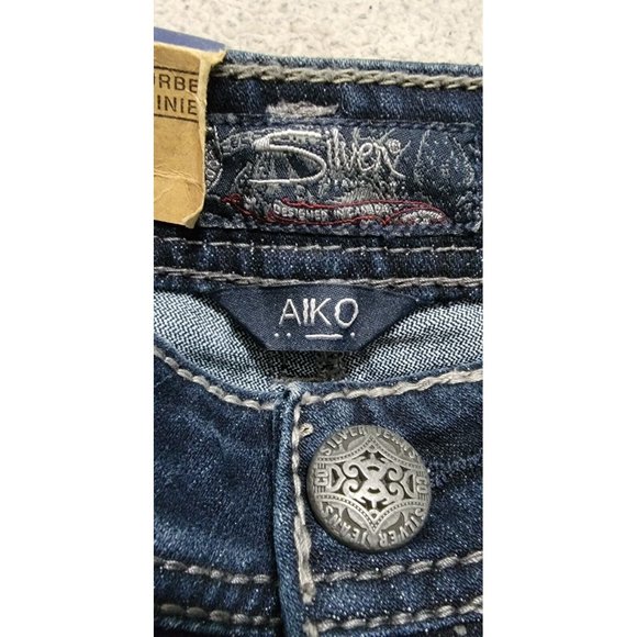 Silver Aiko Jeans Womens Blue Denim Pants Bootcut Legs Mid Rise Size W25 NWT - Picture 8 of 13